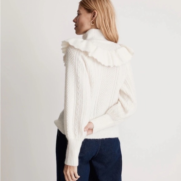 MADEWELL Cable Winslow Mockneck Pullover Sweater Alpaca NEW - Picture 6 of 16